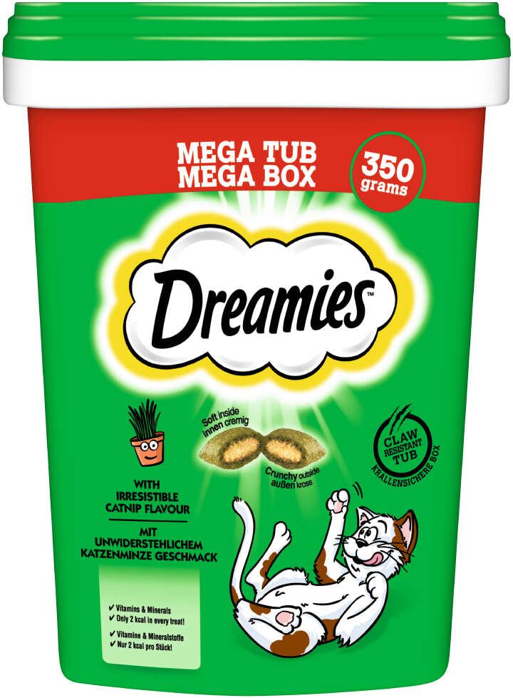 Dreamies Katzenleckerlis Mega Box mit Katzenminze-Geschmack